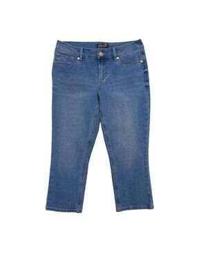 Seven7 Size 10 Skinny Denim Capri Jeans Blue Stretch Mid-Rise Cropped